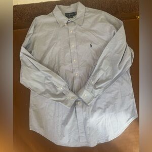 Ralph Lauren Light Blue Classic Plaid Dress Shirt - Mens Neck Size 18